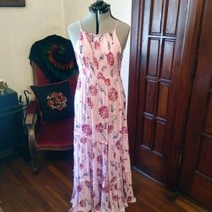 Intimately Free People pink flowers maxi dress